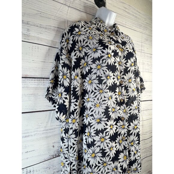 Vintage Kathryn Deene New York Button Down Floral Shirt Size 22/24 Short Sleeve - Picture 3 of 14